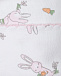 Белая шапка с принтом &quot;розовые зайцы&quot; Lyda Baby | Фото 3