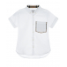 Белая рубашка с отделкой в клетку Burberry | Фото 1