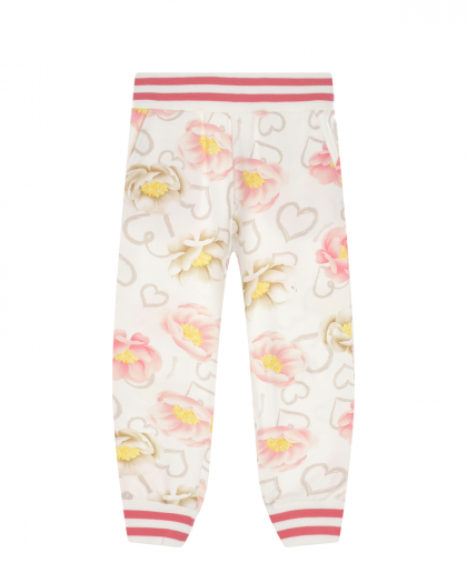 Спортивные брюки с цветочным принтом Monnalisa | Фото 1