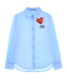 Голубая хлопковая рубашка свободного кроя Ermanno Scervino | Фото 1