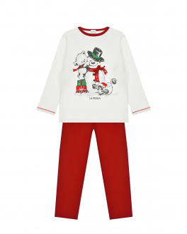 Пижама с принтом &quot;снеговик&quot; La Perla Белый, арт. 55342 K0 | Фото 1