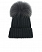 Черная шапка с полосками из стразов Joli Bebe | Фото 2