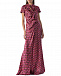 Шелковое платье винного цвета с бантами Saloni | Фото 4