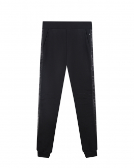 Черные спортивные брюки с лампасами в тон Philipp Plein Черный, арт. S20CBJT0316PJO002N 2 | Фото 1
