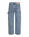 Голубые джинсы прямого кроя Mo5ch1no Jeans | Фото 5