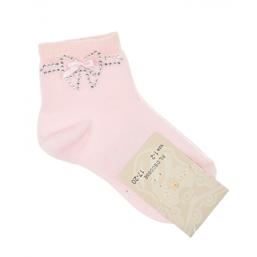 Розовые носки с бантиком из страз Story Loris | Фото 1