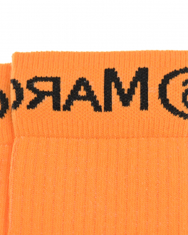 Оранжевые носки с черным логотипом MM6 Maison Margiela Оранжевый, арт. M60154 MM045 M6201 | Фото 2