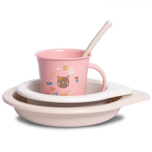 Набор посуды Into the Forest 4 предмета, розовый Suavinex | Фото 1