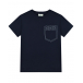 Темно-синяя футболка с имитацией кармана Fendi | Фото 1