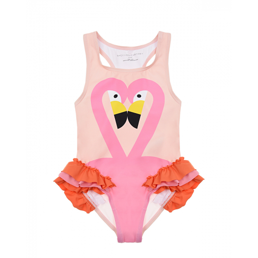 Розовый купальник с декором &quot;фламинго&quot; Stella McCartney | Фото 1