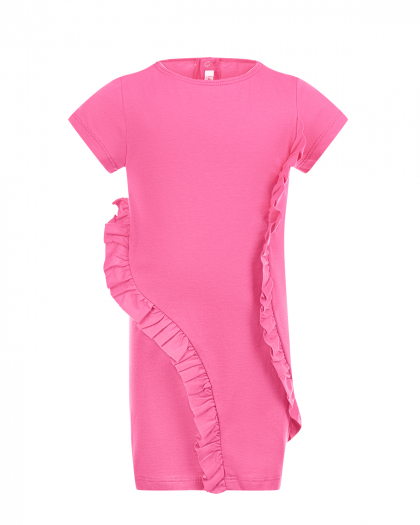 Розовое платье с рюшами IL Gufo | Фото 1