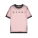 Розовая футболка с черным принтом MARNI | Фото 1