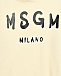 Толстовка-худи из флиса с логотипом, кремовая MSGM | Фото 3