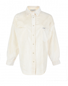 Вельветовая рубашка молочного цвета Forte dei Marmi Couture , арт. 21WF1103 PANNA | Фото 1