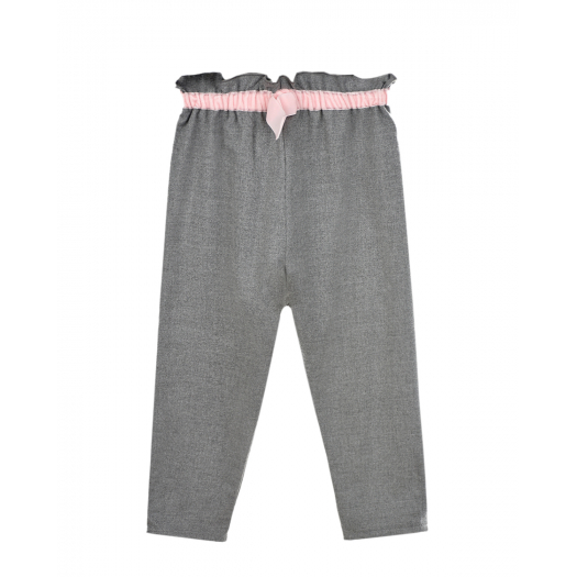 Серые брюки с розовым поясом IL Gufo | Фото 1