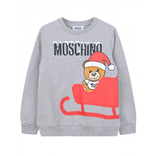 Свитшот с новогодним принтом Moschino | Фото 1