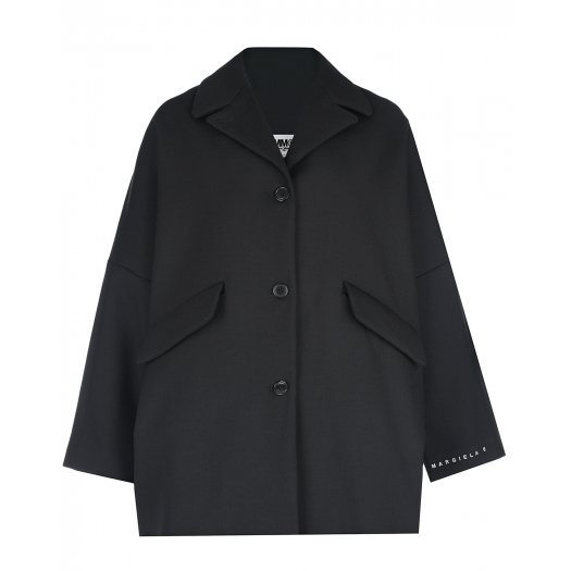 Черный пиджак с белым лого MM6 Maison Margiela | Фото 1