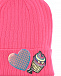 Розовая шапка с патчами на отвороте Il Trenino | Фото 3