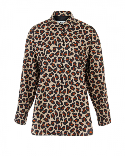 Рубашка с леопардовым принтом MSGM | Фото 1
