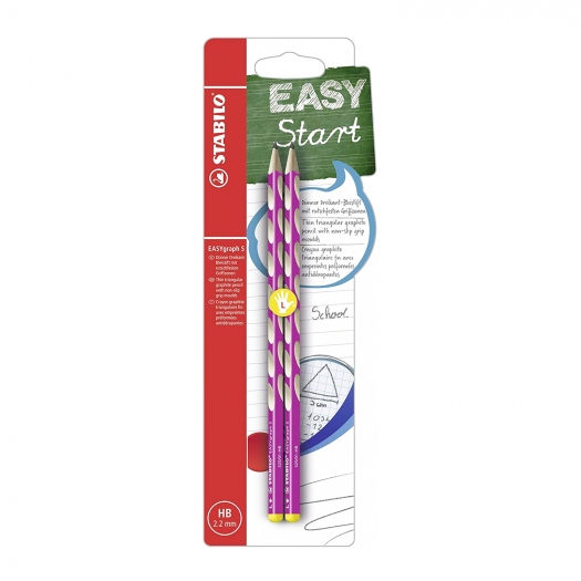 Набор карандашей Easy graph s для левшей, 2 шт., розовый корпус Stabilo | Фото 1