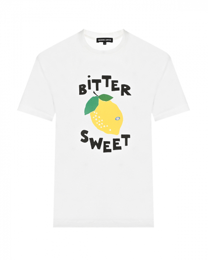 Белая футболка с принтом &quot;Bitter Sweet&quot;  | Фото 1