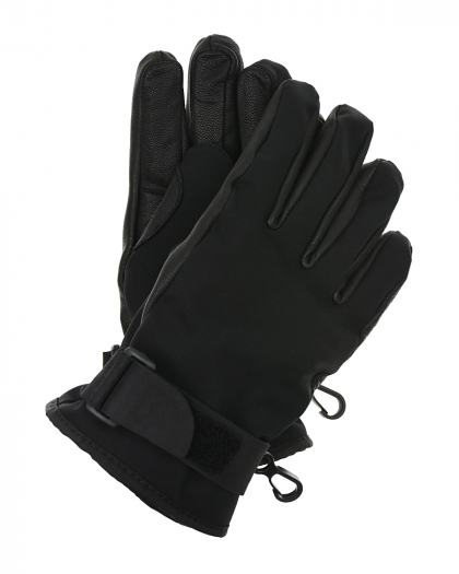 Черные перчатки из кожи Moncler | Фото 1