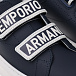 Синие кожаные кеды на липучках Emporio Armani | Фото 6