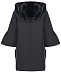 Черное платье с капюшоном из эко-меха Emporio Armani | Фото 2