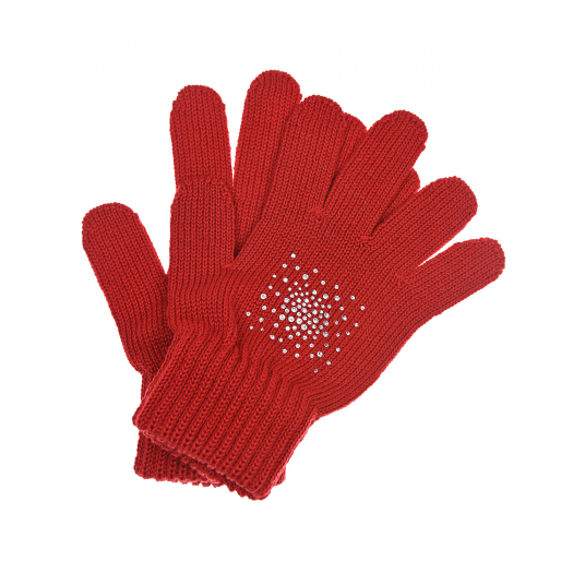 Красные перчатки со стразами Catya | Фото 1