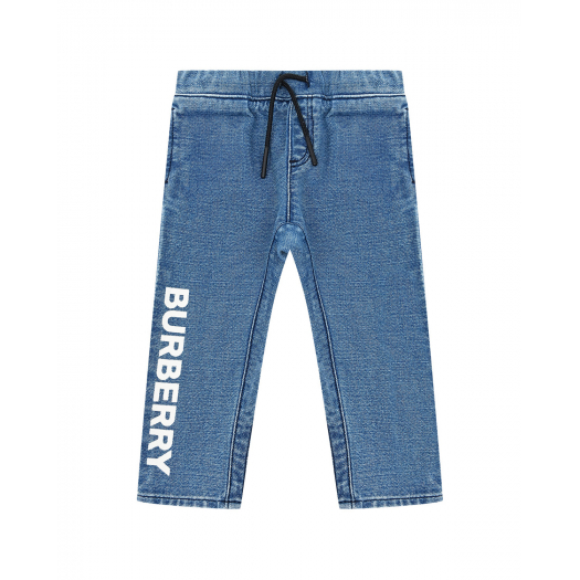 Голубые джинсы с белым логотипом Burberry | Фото 1