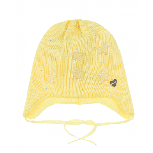 Желтая шапка со звездами Il Trenino | Фото 1