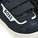 Кеды на липучках и белым логотипом, темно-синие BOSS | Фото 6