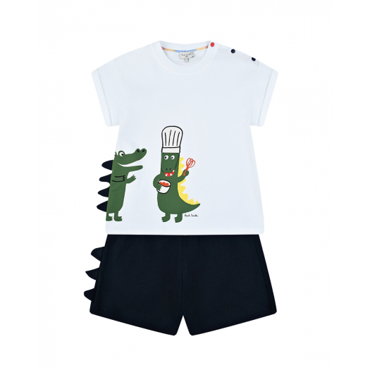 Комплект: футболка и шорты с принтом &quot;крокодилы&quot;  | Фото 1