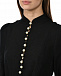 Льняное мини-платье с жемчужными пуговицами, черное Forte dei Marmi Couture | Фото 8