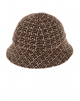 Коричневая шляпа со сплошным логотипом GUCCI Коричневый, арт. 631453 3HK88 2000 | Фото 2