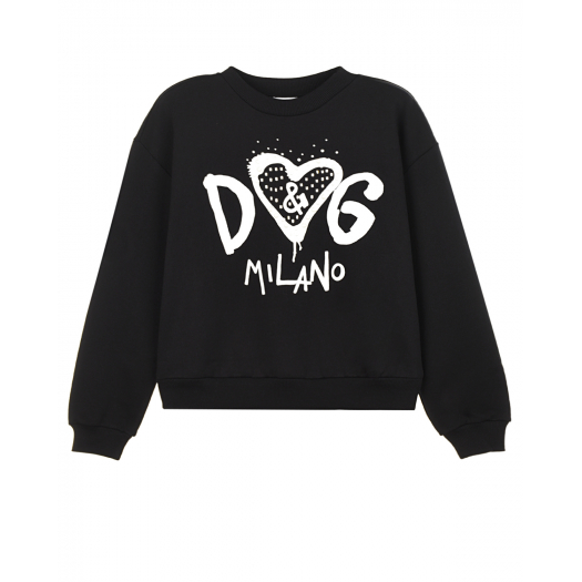 Черный свитшот с принтом &quot;DG Milano&quot; Dolce&Gabbana | Фото 1
