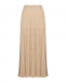Бежевая юбка плиссе из шерсти Pietro Brunelli | Фото 1