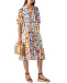 Платье льняное миди со сплошным цветочным принтом Positano Couture | Фото 3
