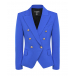 Синий двубортный пиджак Balmain | Фото 1
