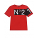 Красная футболка с черным принтом No. 21 | Фото 1