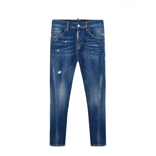 Выбеленные джинсы с потертостями Dsquared2 | Фото 1