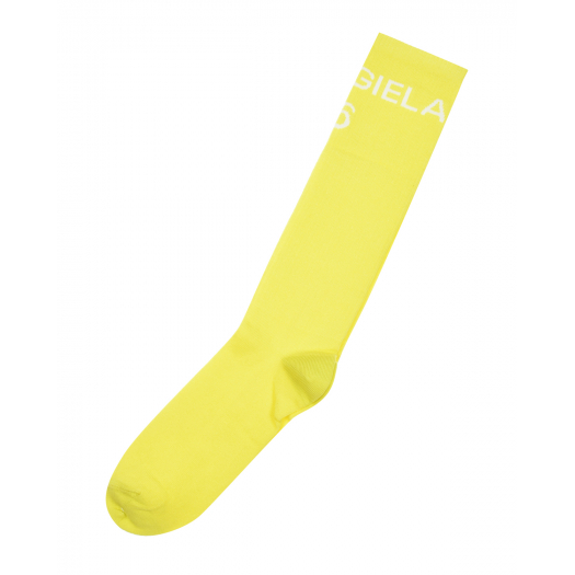 Желтые носки с белым лого MM6 Maison Margiela | Фото 1
