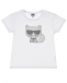 Белая футболка с Шупетт из стразов Karl Lagerfeld kids | Фото 1