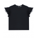 Черная футболка с рукавами-крылышками Brunello Cucinelli | Фото 1