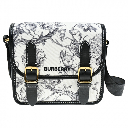 Черно-белая сумка с растительным принтом, 18x15x6 см Burberry | Фото 1