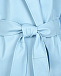 Голубой кожаный жакет с поясом  | Фото 7