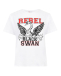 Хлопковая футболка с принтом REBEL BLACK SWAN  | Фото 1
