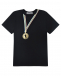 Черная футболка с принтом &quot;медаль&quot; Bikkembergs | Фото 1