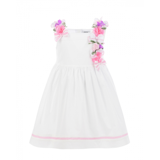Белое платье с цветочными аппликациями Aletta | Фото 1