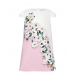Бело-розовое платье с цветочным принтом Monnalisa | Фото 1